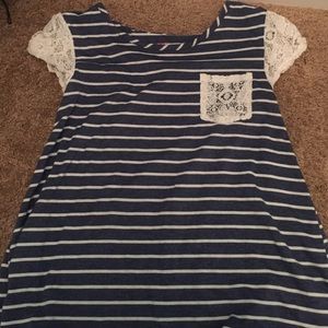 striped shirt with lace