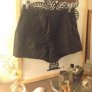 Black faux leather shorts size 4