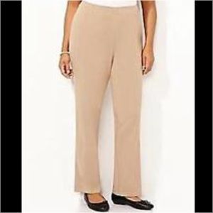 Catherine's Suprema beige knit pants 1X+