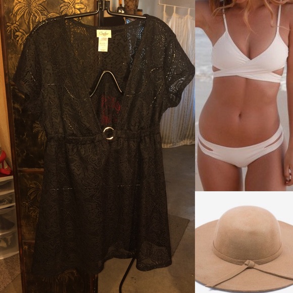 Black lace swimsuit cover up