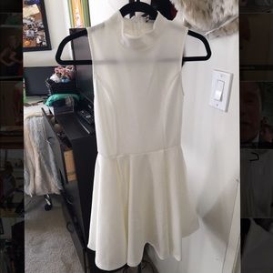 White Forever 21 Skater Dress, High Neck