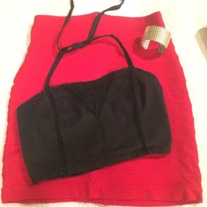 Black Coachella crop top