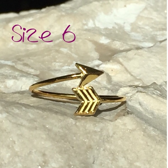 Sterling Silver Gold Plated Bypass Arrow Ring