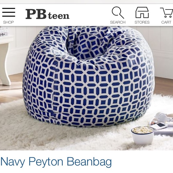PB TEEN large navy print beanbag