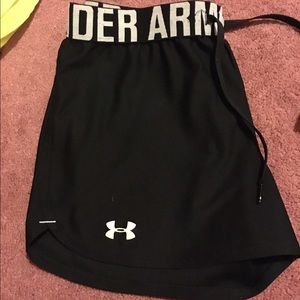Semi-fitted black athletic shorts