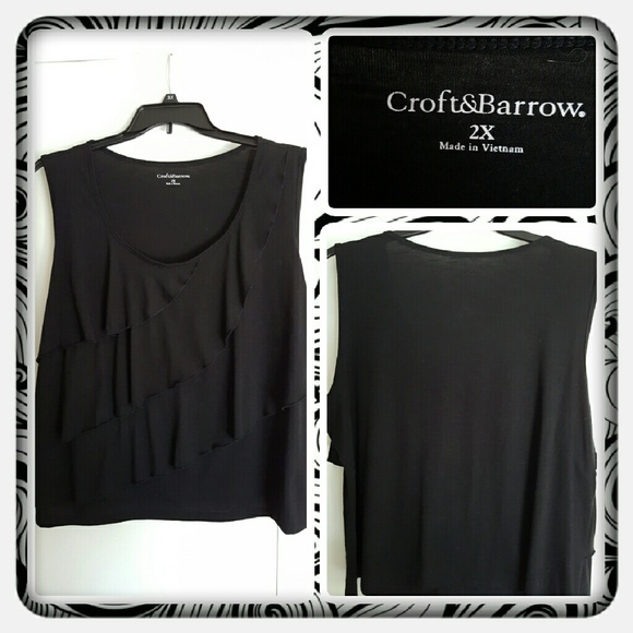 Croft & Barrow Tops - 💙 Woman's Black Sleeveless Tank Size 2X 💙