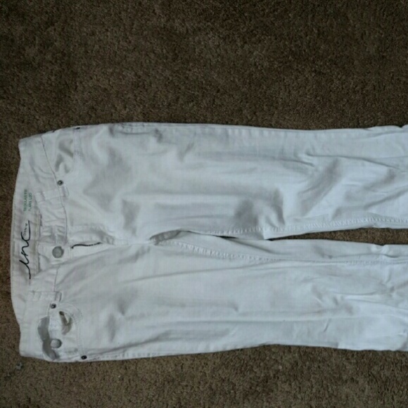 INC white flare jeans