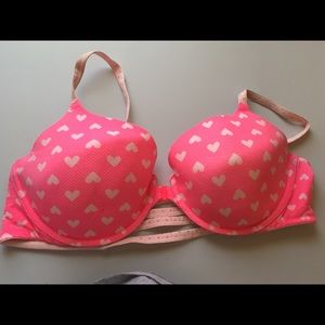 Pink heart front hook Victoria's Secret bra