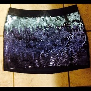 Final price! Express blue ombré sequin skirt 10