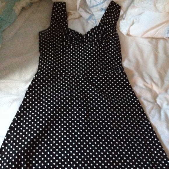 Anonymous Polka dot sweetheart neckline dress M - Picture 2 of 3