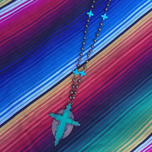 Long cross necklace