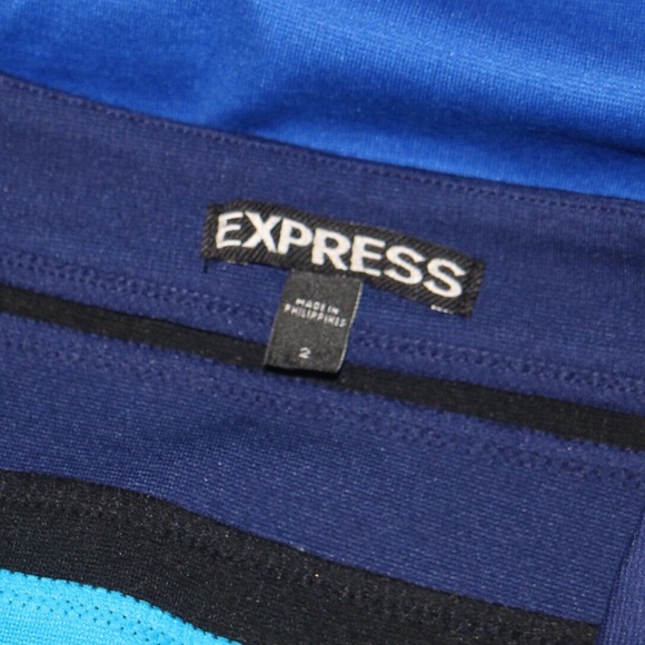 Express Shades of Blue Color Block Skirt NWOT - Picture 3 of 3