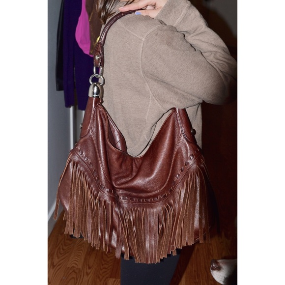 *FLASH SALE* Chocolate Brown leather fringe bag!