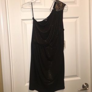 Shimmery black and gold cocktail dress