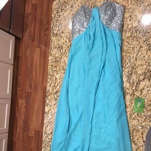 Blue sequin prom dress