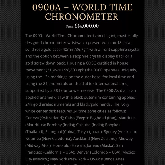 Authentic Oscar Walden Solid 18K world Timer Watch - Picture 2 of 3