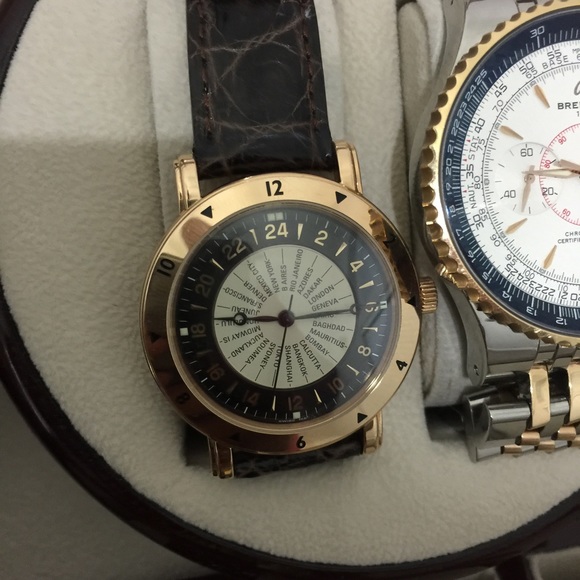 Authentic Oscar Walden Solid 18K world Timer Watch - Picture 3 of 3