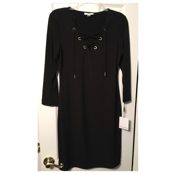 ▪️ Black Lattice Top Chic Dress ▪️ Calvin Klein - Picture 2 of 4