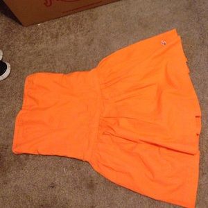 Orange strapless dress from hollister