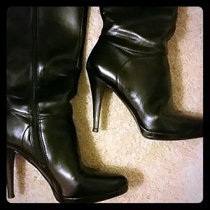 Black leather boots