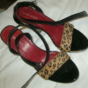 Sexy animal print strappy sandals