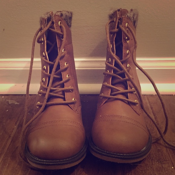 Tan booties NEVER WORN,  BRAND NEW