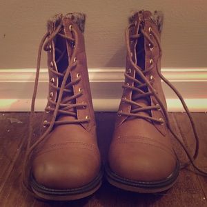 Tan booties NEVER WORN,  BRAND NEW