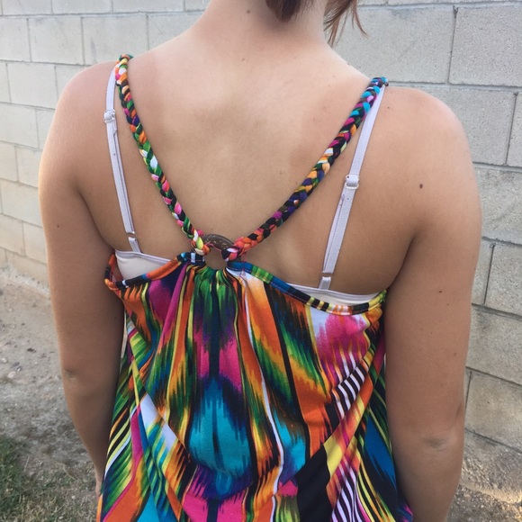 🙊 Cute Aztec Top Braided Straps 💜💚 - Picture 3 of 4