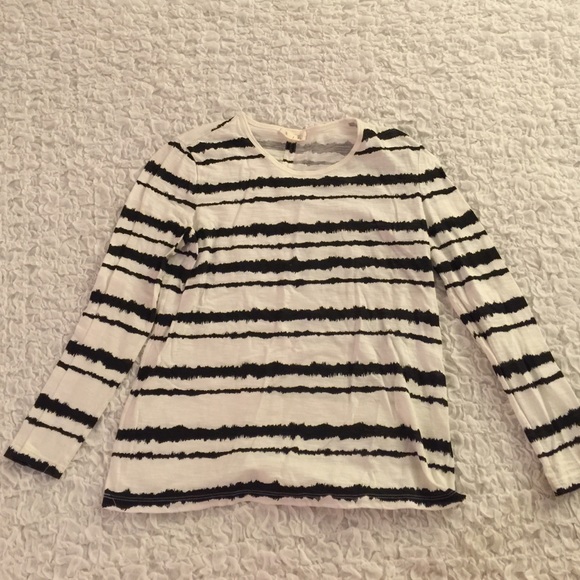 Long sleeve streaky striped print tee