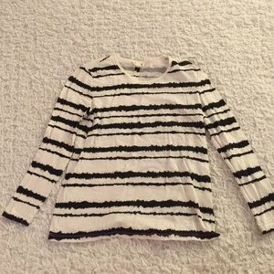 Long sleeve streaky striped print tee