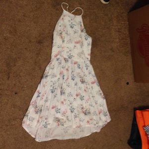 A halter crossed back dress