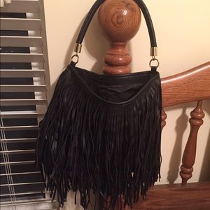 Black Fringe Purse