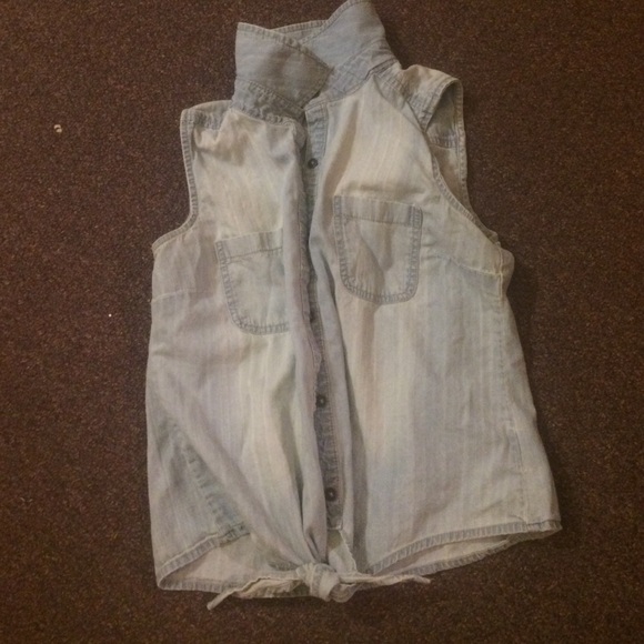 sleeveless denim top