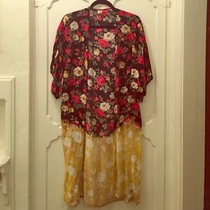 DONATING- BUY NOW-Ombré rose long kimono