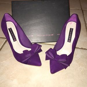 Steve Madden suede purple bow heels