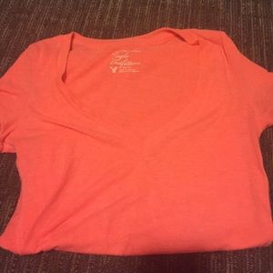 American Eagle Tangerine V-neck
