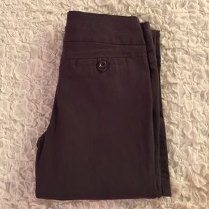 Dark gray stretchy boot leg slacks