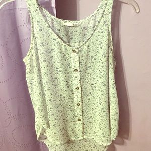 Garage light blue floral blouse