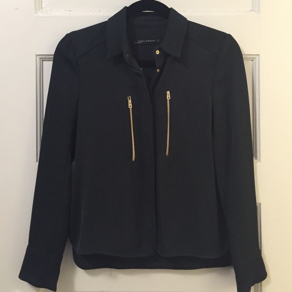 Zara deep green blouse
