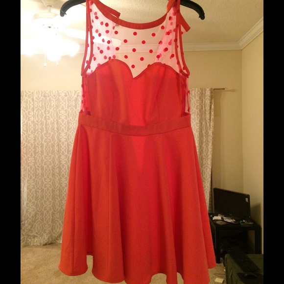 Coral skater dress