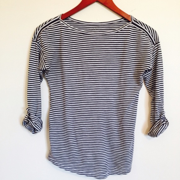 Ann Taylor Loft 3/4 Striped Tee