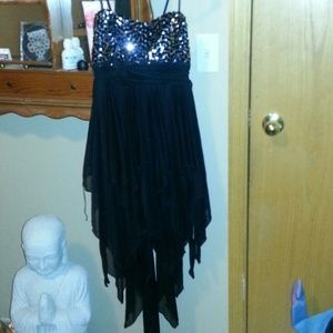 Strapless black dress