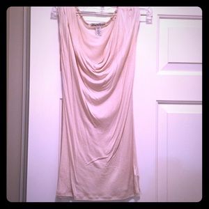 Kenneth Cole draped neck beige shell blouse