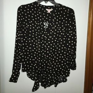 Polka Dot Lace Back Blouse