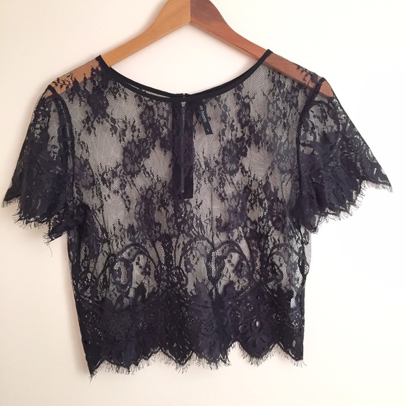 Sheer Lace Cropped Top