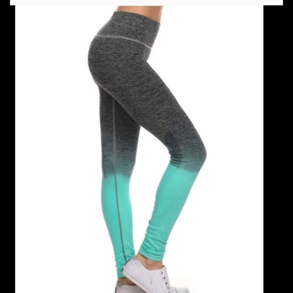 Mint and Grey  Leggings. - Picture 2 of 4