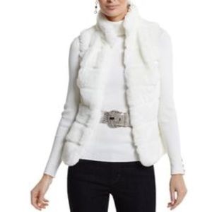 WHBM Faux Fur Vest