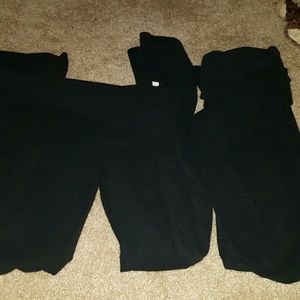 2 pair black yoga pants