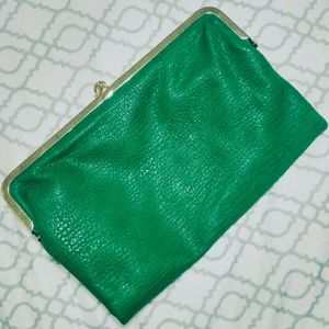 344 Vegan Leather Green Clutch