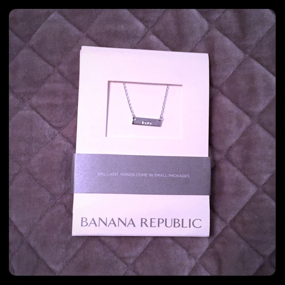 Silver "love" bar necklace. NWT from Banana Repub